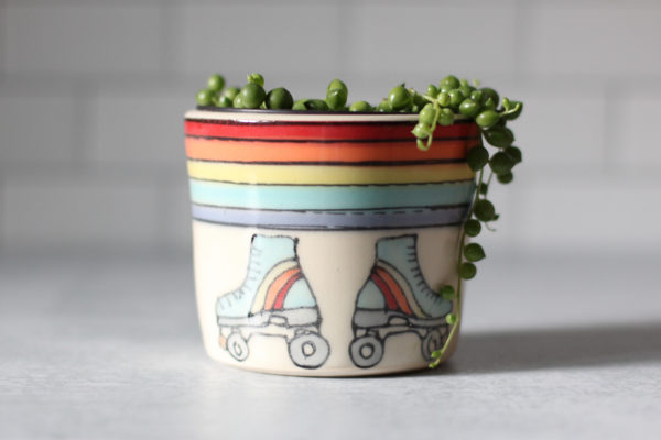 Rollerskates succulent planter