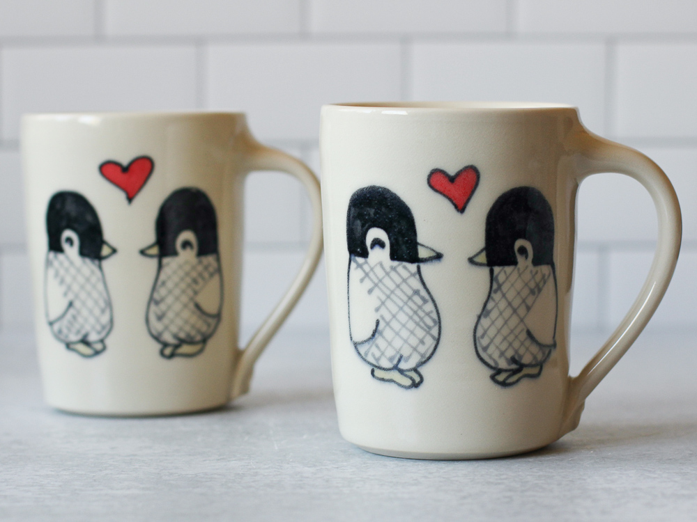 Penguins in Love mug