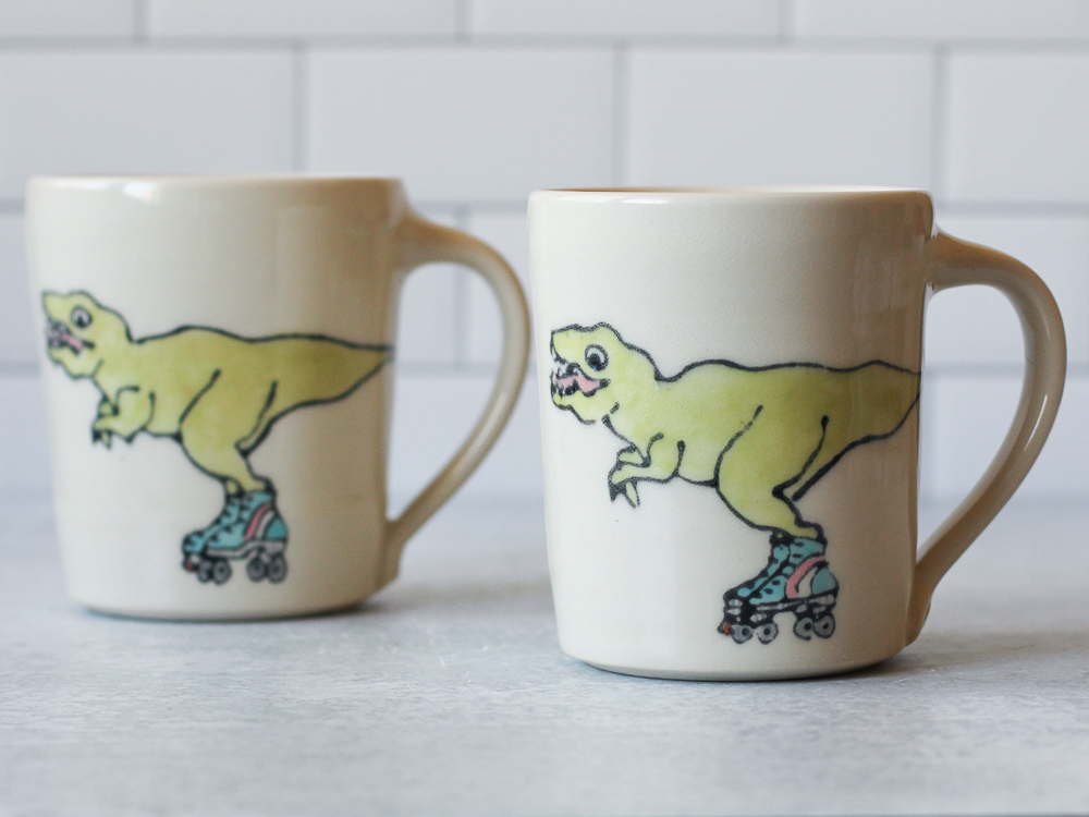 T-Rex on Skates Mug