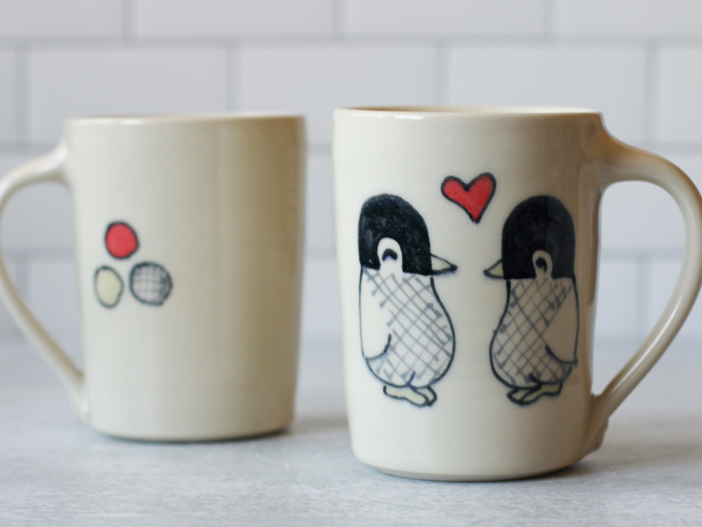 Penguins in Love mug