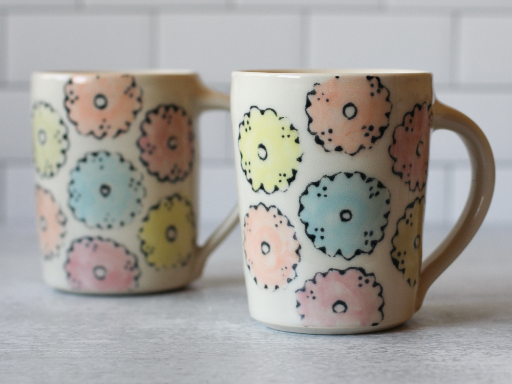 Pastel floral mug - main