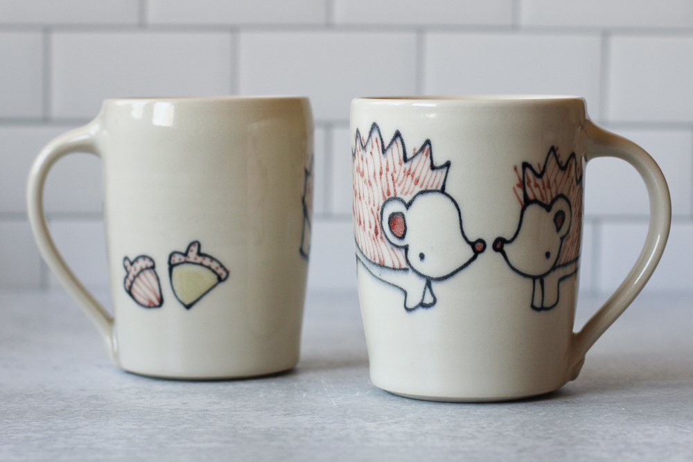 Hedgehogs mug - Pair