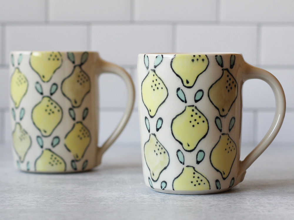 Lemon Pattern Mug - Pair