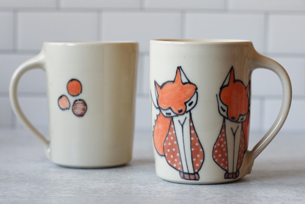 Foxes mug - pair