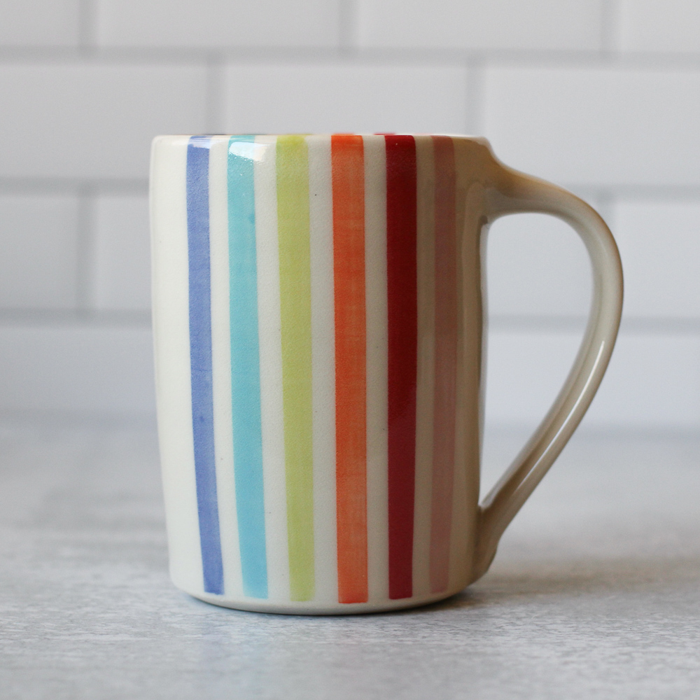 Bright Rainbow Stripe mug - main