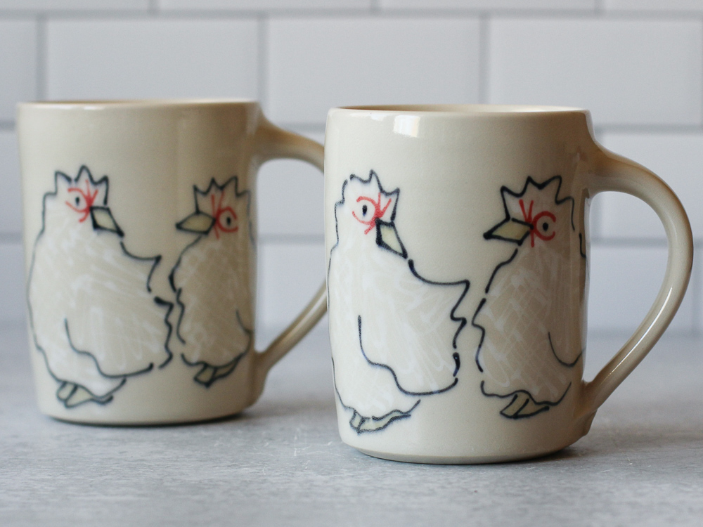 Chickens Mug - pair