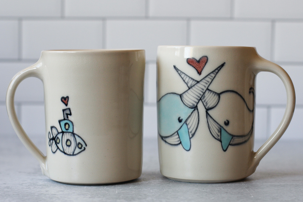 Narwhals in Love mug - pair