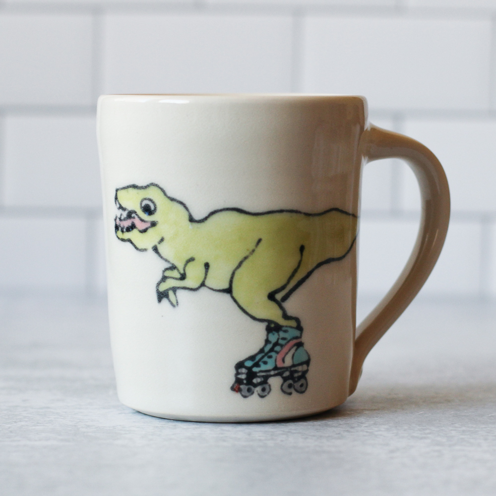 T-Rex on Skates Mug