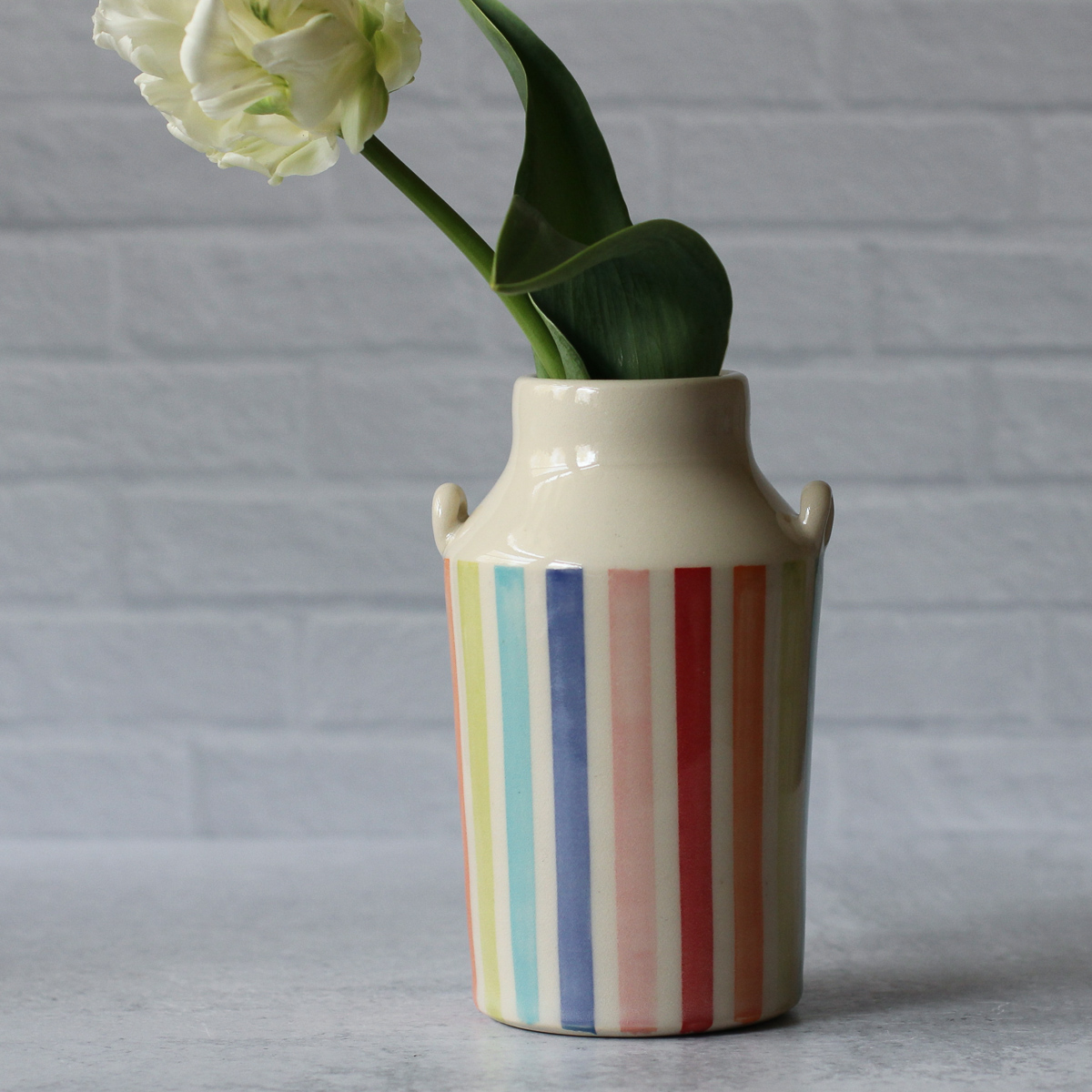 Rainbow Stripe All Over Bottle Vase