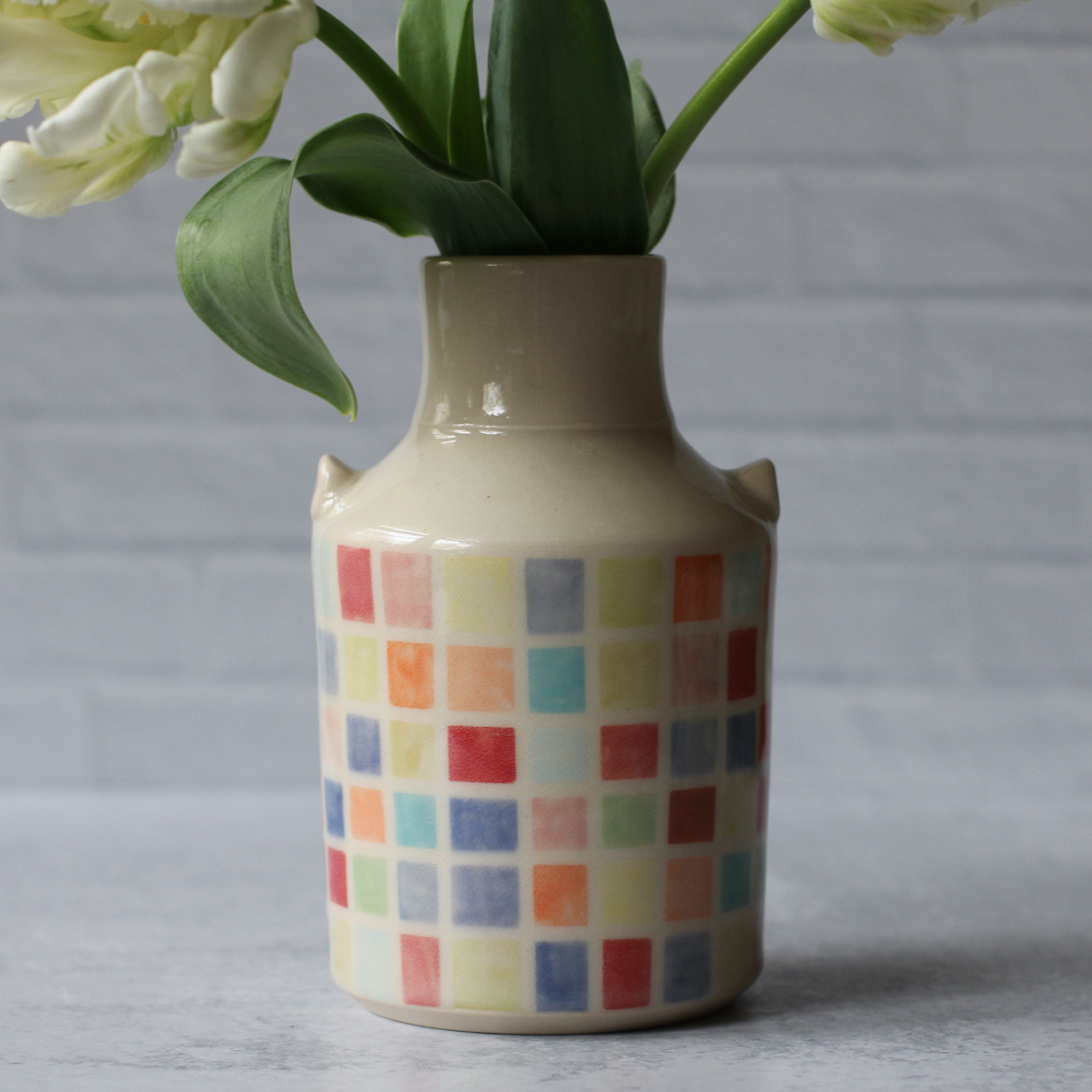 Rainbow Grid Bottle Vase reverse