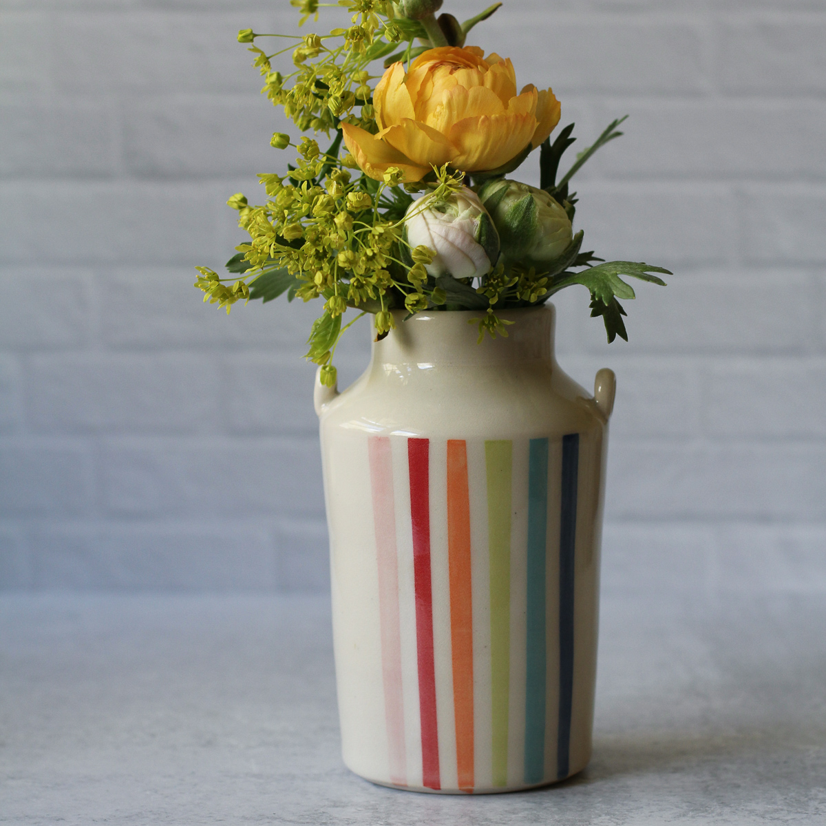 Rainbow Stripe Bottle Vase