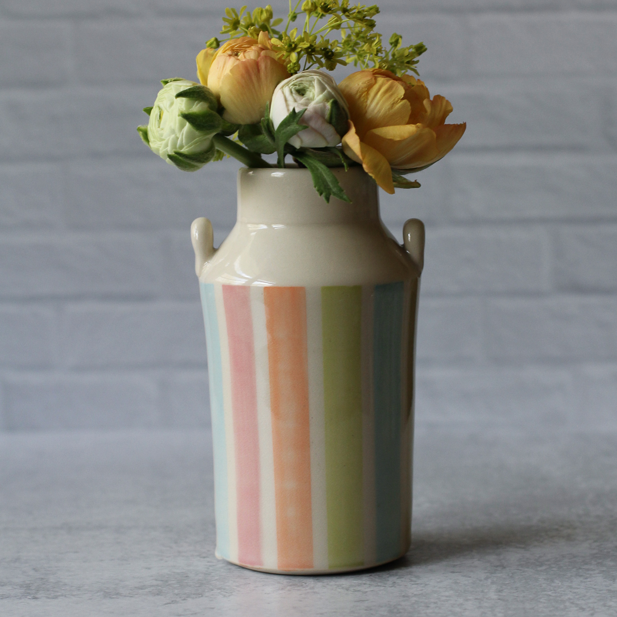 Neon Stripe All Over Bottle Vase