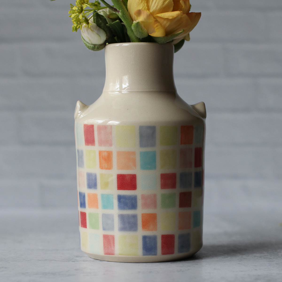 Rainbow Grid Bottle Vase
