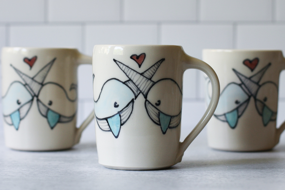 Narwhals in Love mug