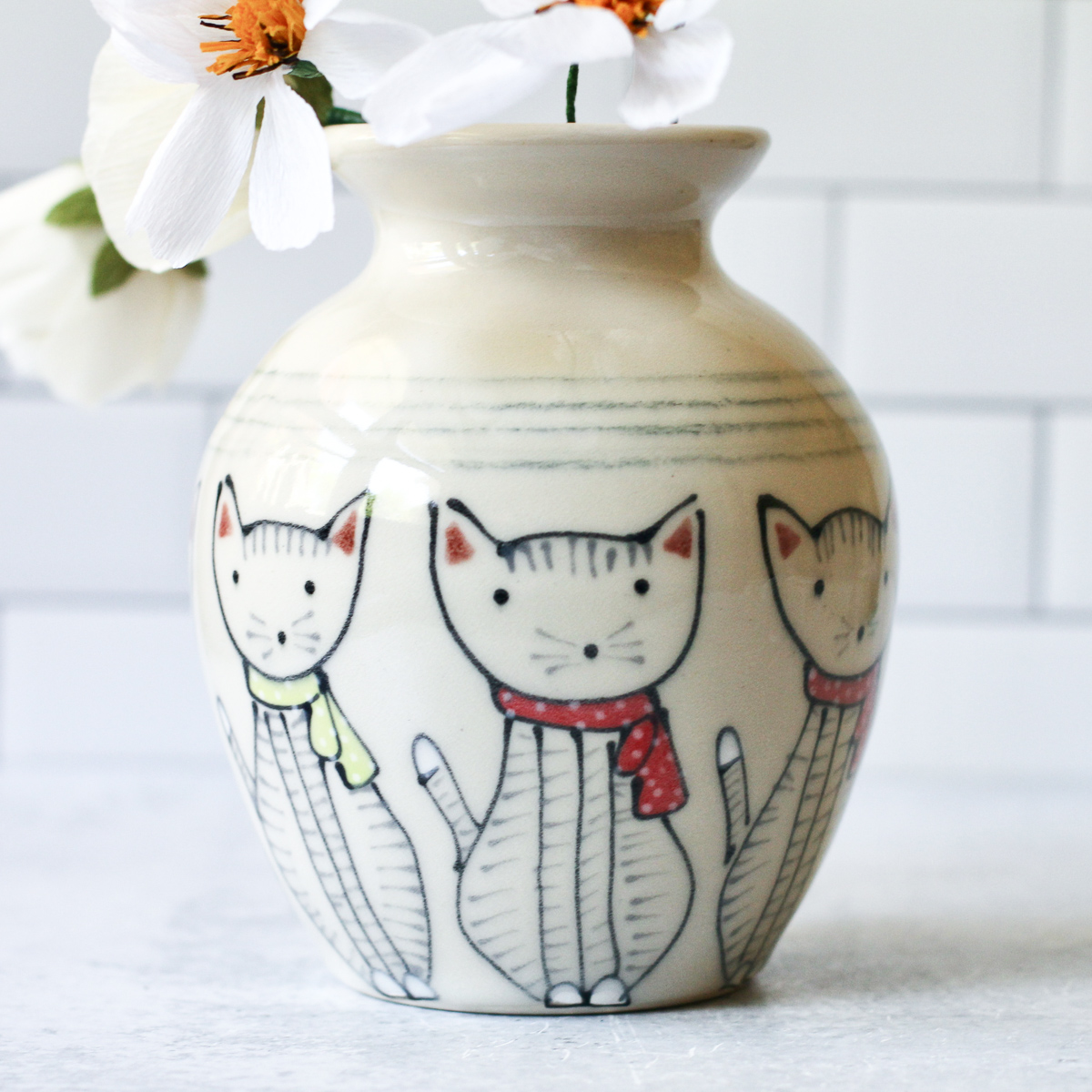 Cats vase