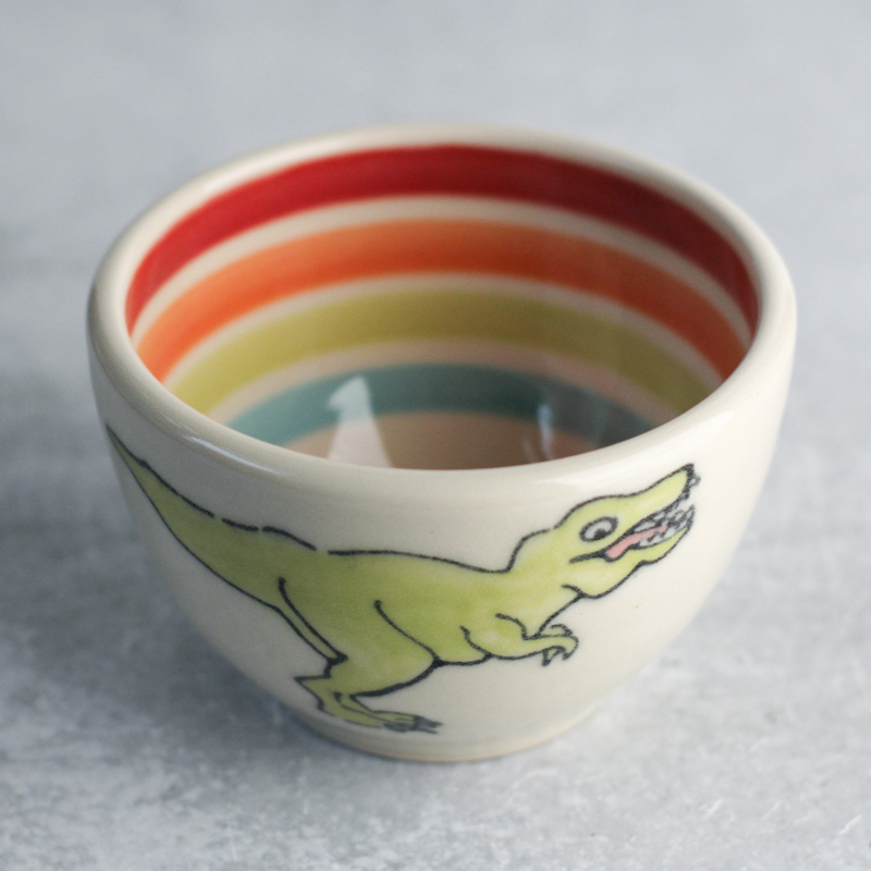 T-Rex Rice Bowl - Inner Rainbow