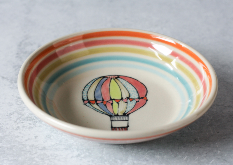 Hot Air Balloon - Pasta Bowl - Inner Rainbow