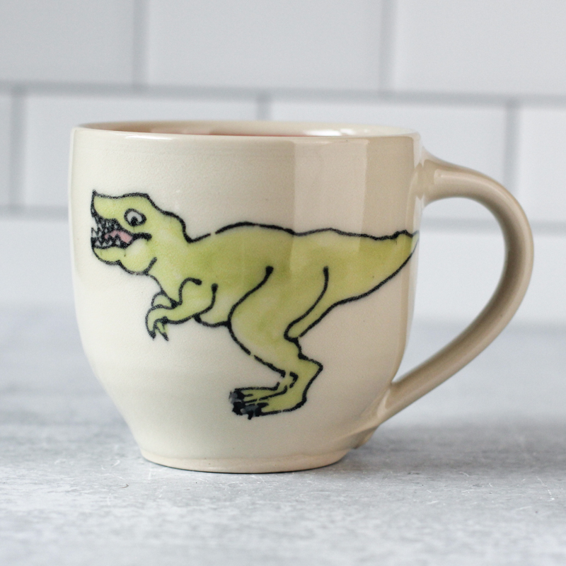 T-Rex cozy mug - Inner Rainbow
