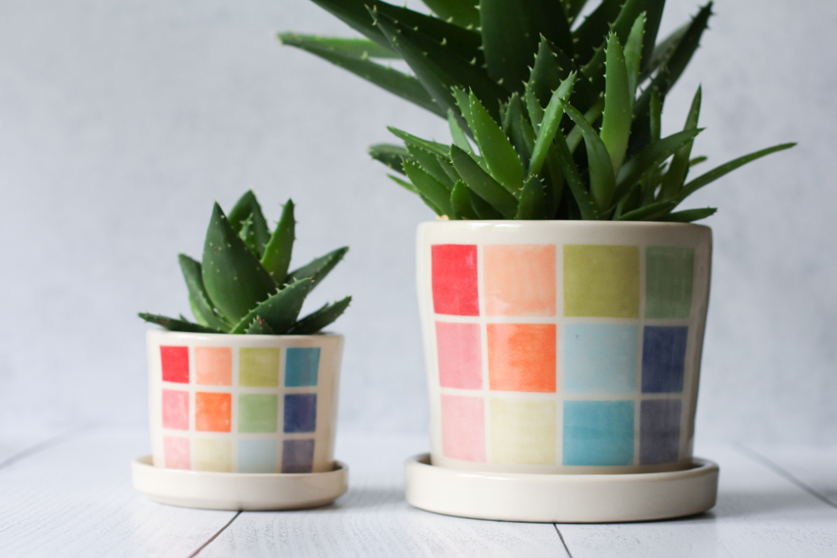 color block planter