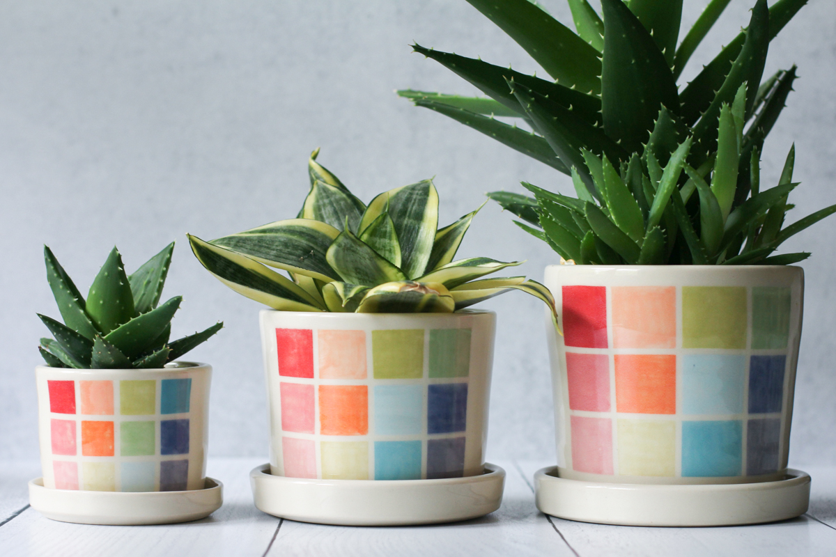 color block planter