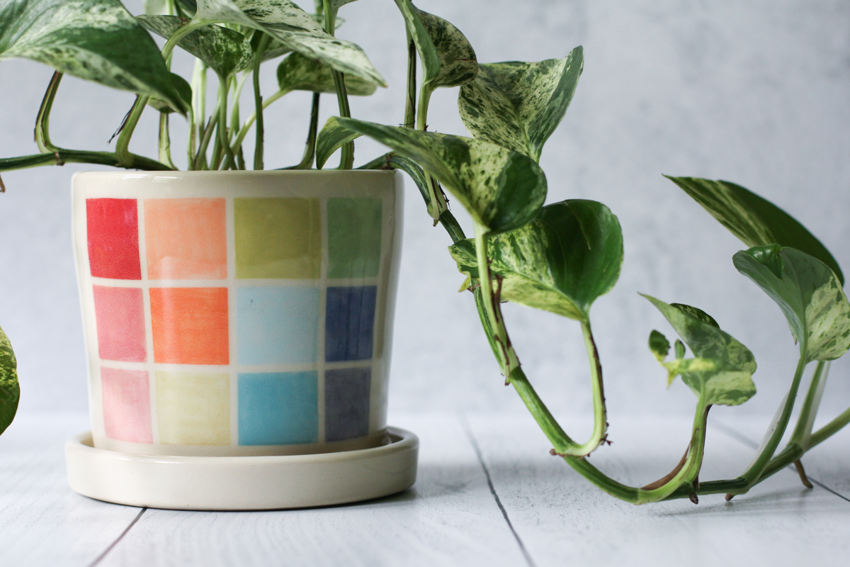 color block planter