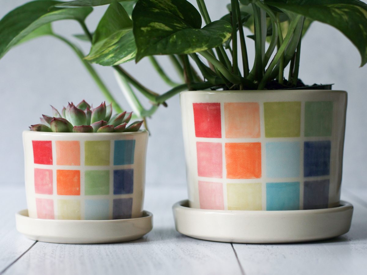 color block planter