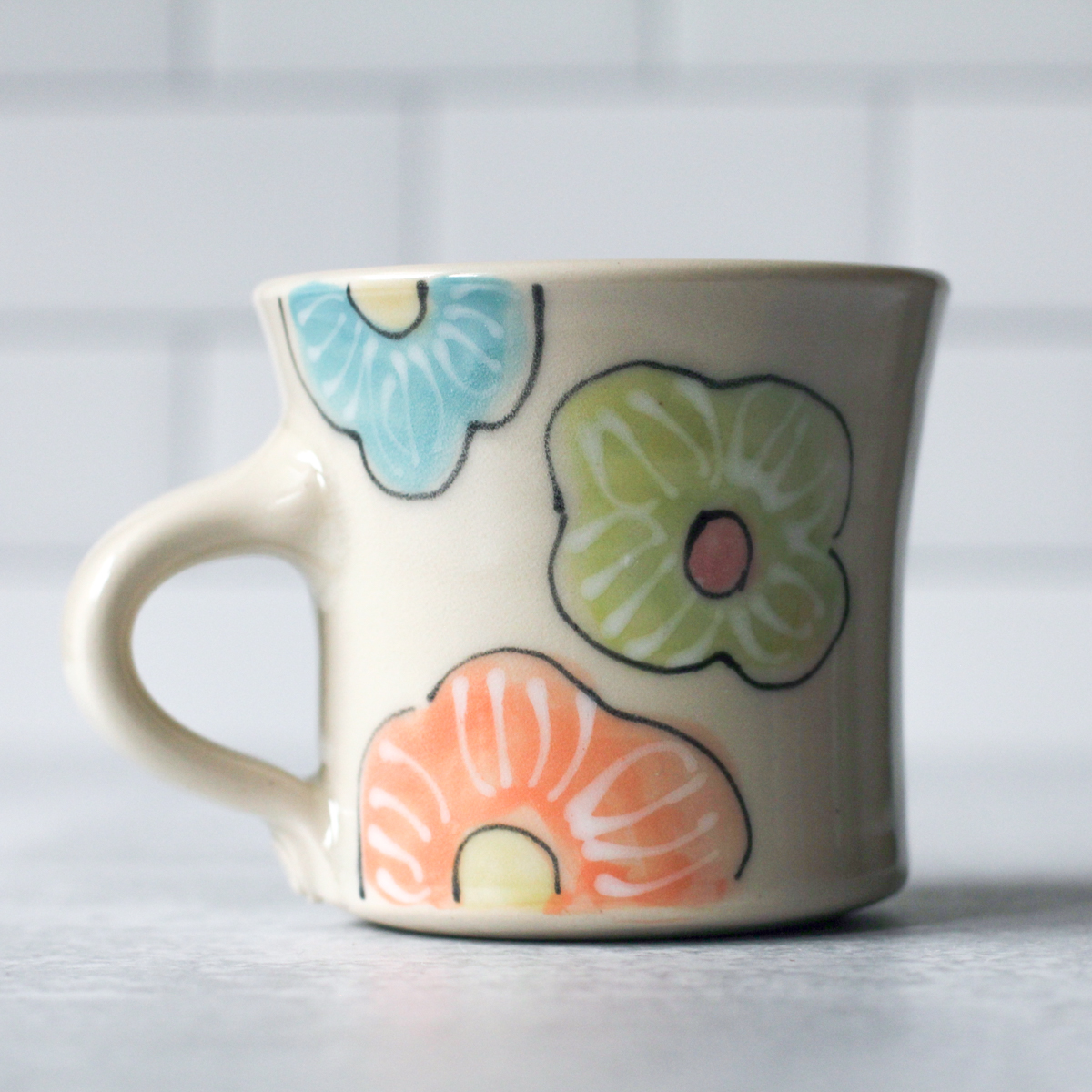 small mug bold floral