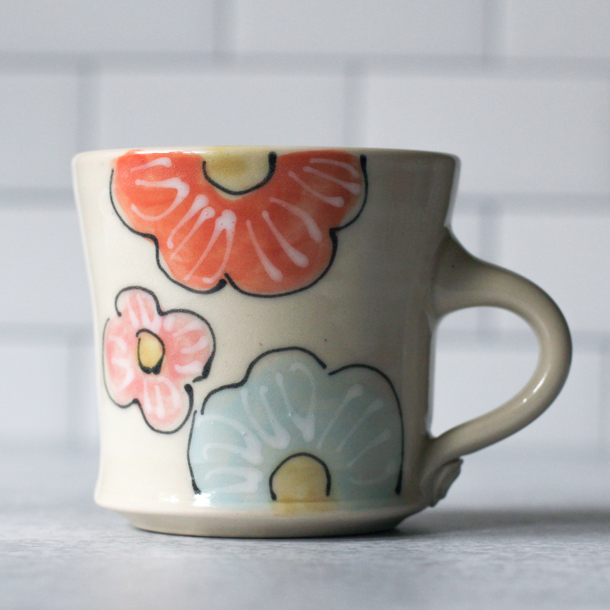 small mug bold floral