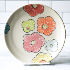 Side Plate/Lunch Plate - Colorful Floral Pattern - 8 Inch Plate