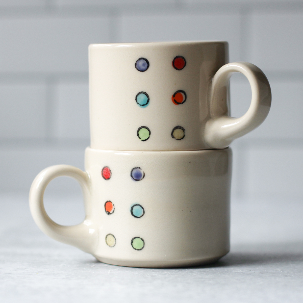 Espresso Cups - Sloths (set of 2 small mugs) - Abby Berkson Ceramics