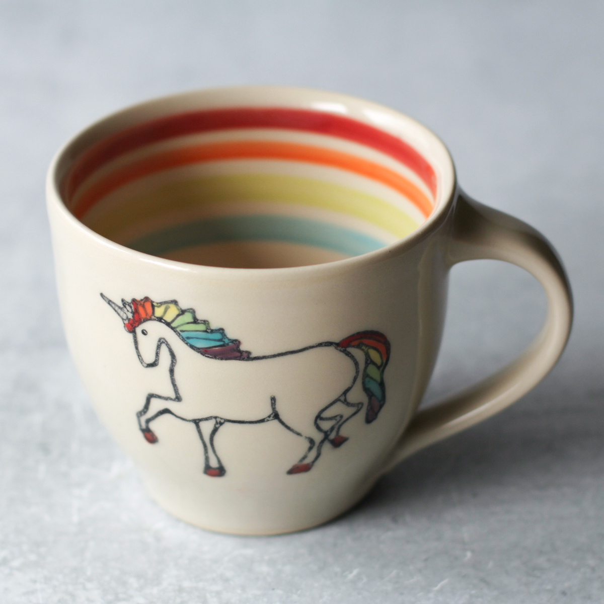 unicorn inner rainbow mug