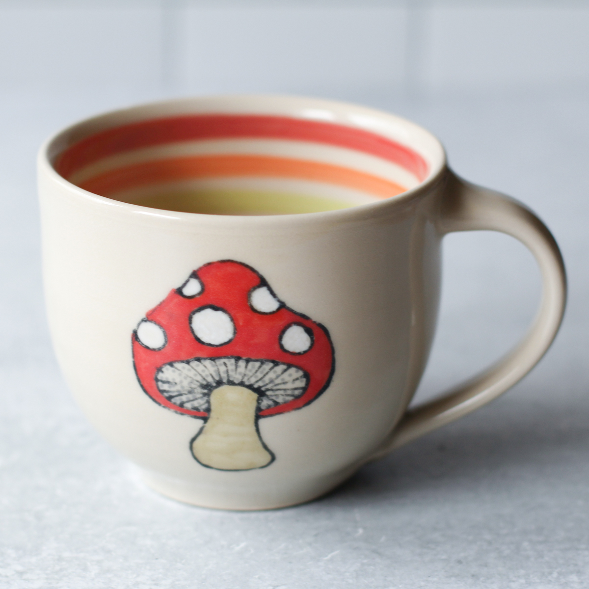mushroom inner rainbow mug