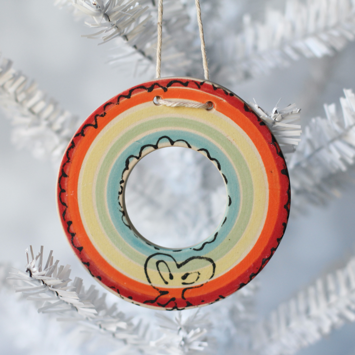 rainbow wreath ornament