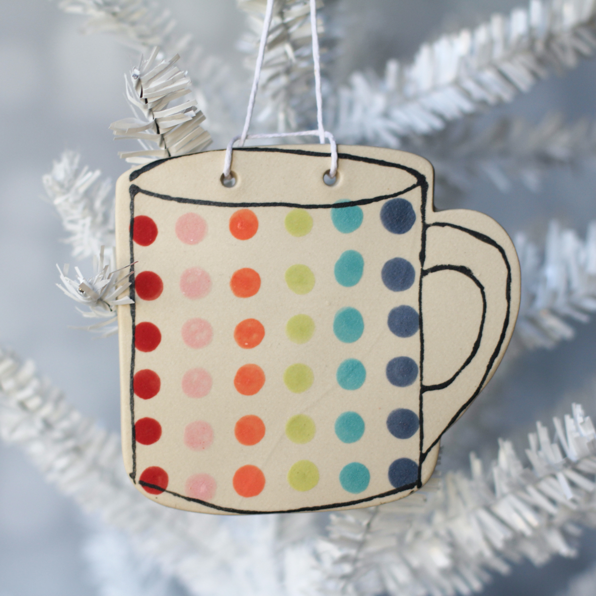 candy dot mug ornament