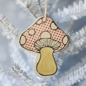 polka dot mushroom ornament