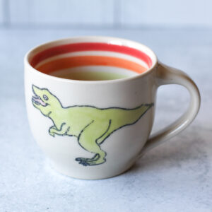 t-rex inner rainbow mug