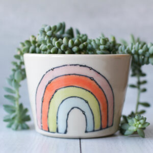 neon rainbow M planter