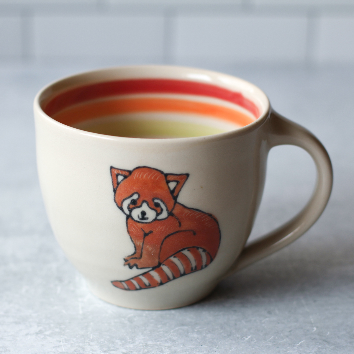 red panda inner rainbow mug