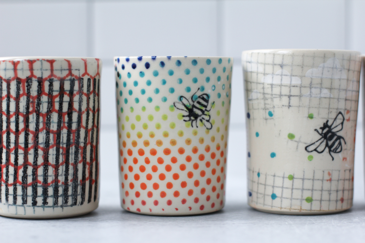 slip cast pattern cups