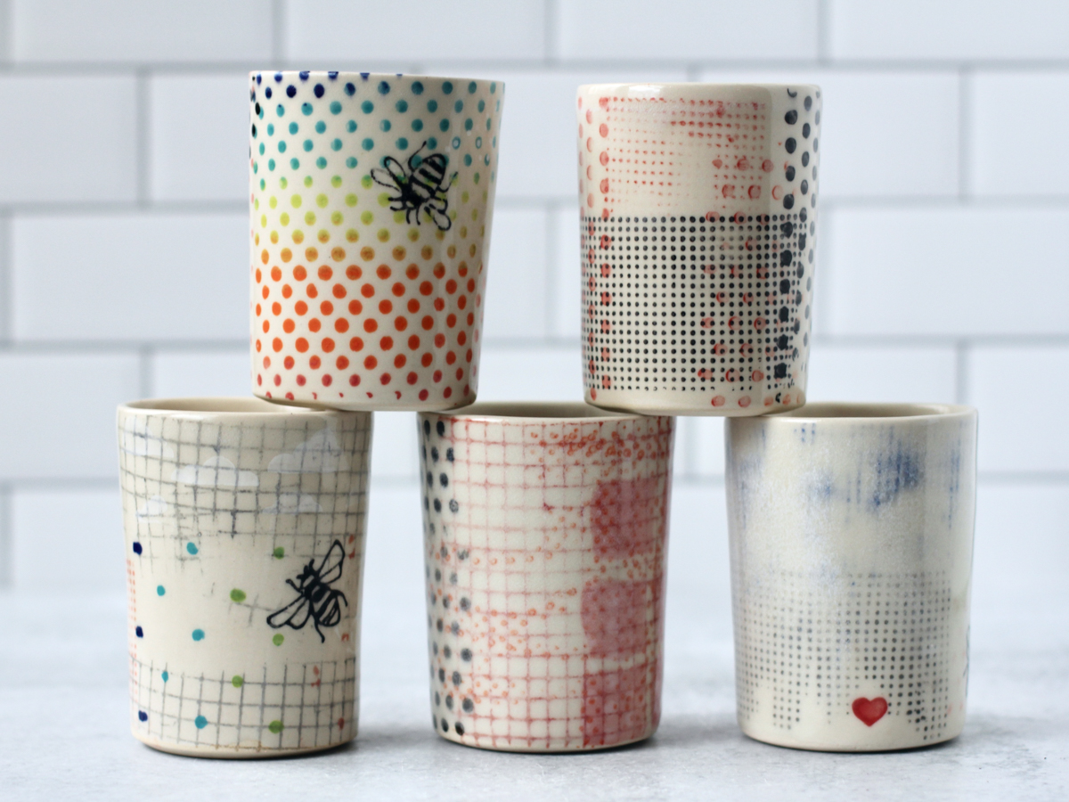 slip cast pattern cups