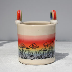 Utensil Holder,Small - Mushrooms and Rainbows