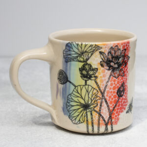 Pattern Mug - Lotus flowers and Bees