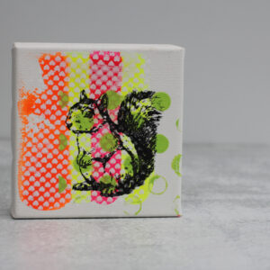 4x4 Original Mini Painting - Squirrel