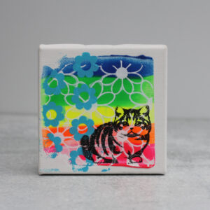 4x4 Original Mini Painting - Kitten