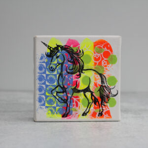 4x4 Original Mini Painting - Unicorn