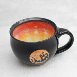 Tea Cup - Golden Moon - Full Moon Gold Decal - Approx 12 oz