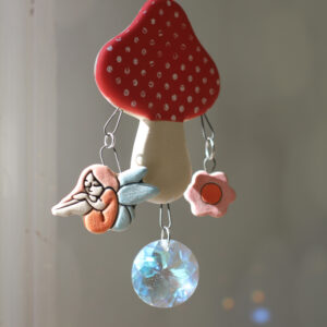 Suncatcher - Mushroom and Fairy - Hanging Rainbow Maker