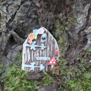 Fairy House Door with flowers/mushroom