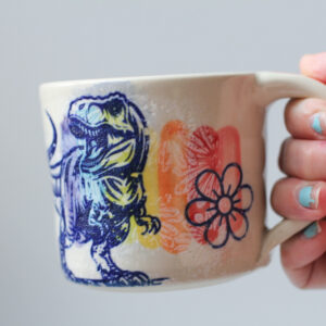 Low Mug- T-Rex - approx 14 oz